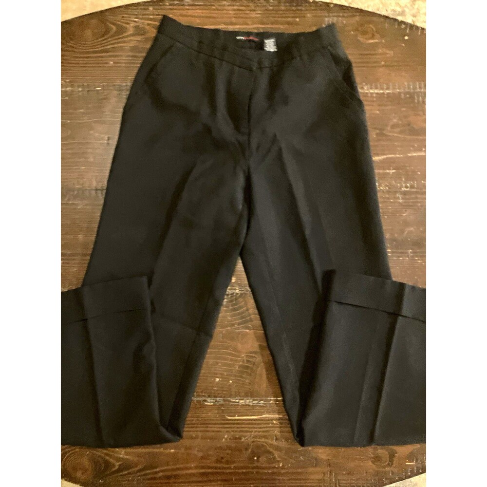 New York & Company Women's Black Solid Polyester Dress Pants Regular Sz 2